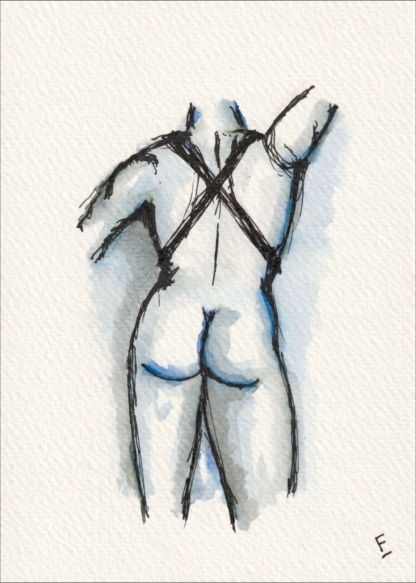 Original Abstract Nude Male Life Painting Contemporary Wall Art Fine Art