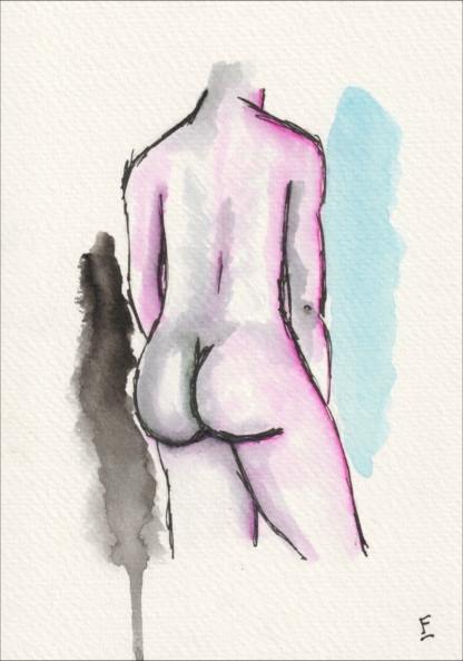 Original Abstract Nude Male Life Painting Contemporary Wall Art Fine Art