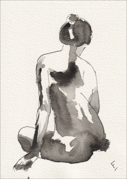 Original Watercolour Nude Female Life Drawing Sketch Contemporary Art Figurative