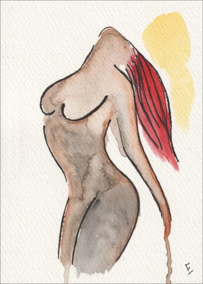 Original Nude Female Life Painting Contemporary Wall Art Abstract Fine Art