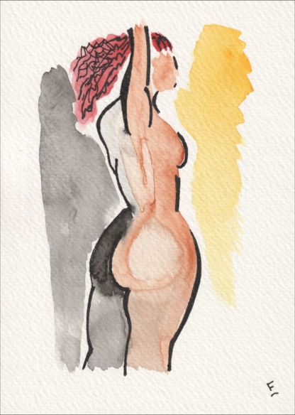 Original Signed Watercolour Painting Nude Female Life Drawing Direct From Artist