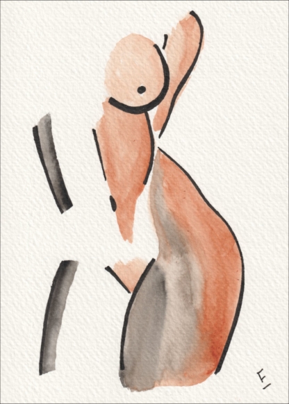 Original Signed Watercolour Painting Nude Female Life Drawing Direct From Artist