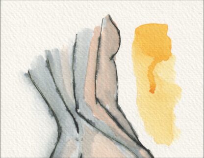 Original Signed Watercolour Painting Nude Female Life Drawing Sketch Wall Art - Image 2
