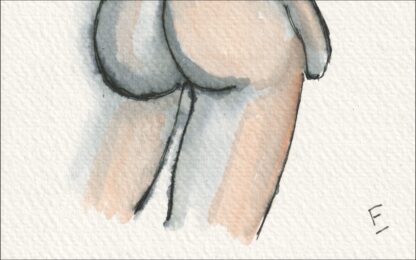 Original Signed Watercolour Painting Nude Female Life Drawing Sketch Wall Art - Image 3