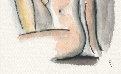 Original Signed Watercolour Painting Nude Female Life Drawing Sketch Wall Art - Image 3