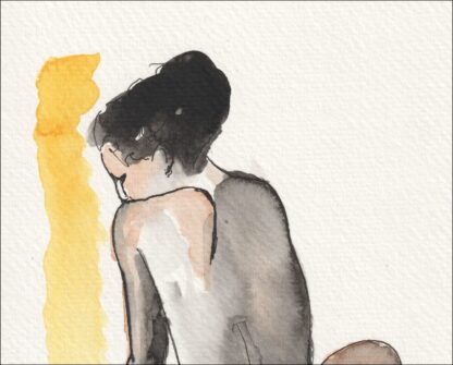 Original Signed Watercolour Painting Nude Female Life Drawing Sketch Wall Art - Image 2