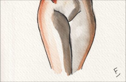 Original Signed Watercolour Painting Nude Female Life Drawing Sketch Wall Art - Image 3