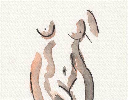 Original Signed Watercolour Painting Nude Female Life Drawing Sketch Wall Art - Image 2