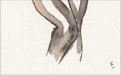 Original Signed Watercolour Painting Nude Female Life Drawing Sketch Wall Art - Image 3