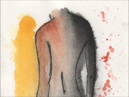 Original Signed Watercolour Painting Nude Female Life Drawing Sketch Wall Art - Image 2