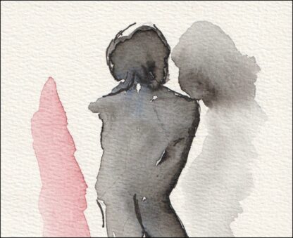 Original Signed Watercolour Painting Nude Female Life Drawing Sketch Wall Art - Image 2