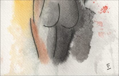 Original Signed Watercolour Painting Nude Female Life Drawing Sketch Wall Art - Image 3