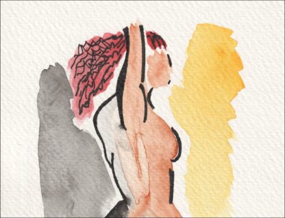 Original Signed Watercolour Painting Nude Female Life Drawing Direct From Artist - Image 2