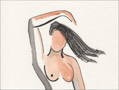 Original Signed Watercolour Painting Nude Female Life Drawing Abstract Wall Art - Image 2