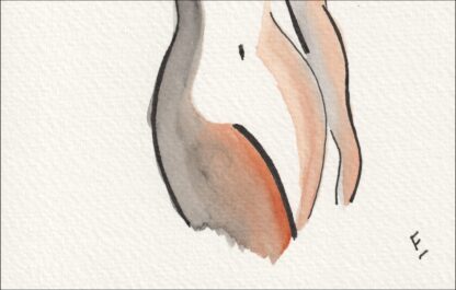 Original Signed Watercolour Painting Nude Female Life Drawing Abstract Wall Art - Image 3