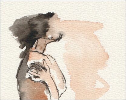 Original Watercolour And Ink Nude Female Life Painting Sketch Contemporary Art - Image 2