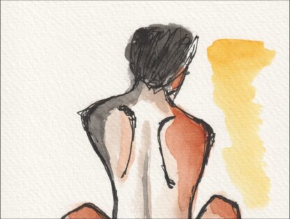 Original Signed Watercolour Painting Nude Female Life Drawing Direct From Artist - Image 2