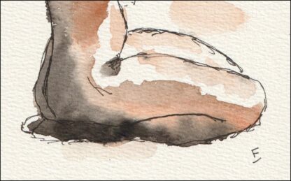 Original Watercolour And Ink Nude Female Life Painting Sketch Contemporary Art - Image 3