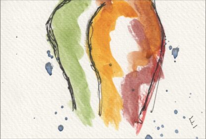 Original Signed Watercolour Painting Nude Female Life Drawing Abstract Wall Art - Image 3