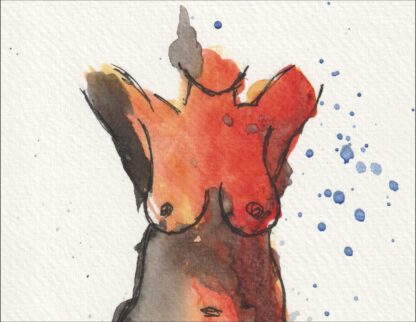 Original Watercolour Painting Nude Female Life Drawing Signed Abstract Wall Art - Image 2
