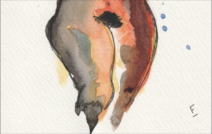 Original Watercolour Painting Nude Female Life Drawing Signed Abstract Wall Art - Image 3