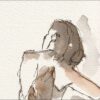 Original Watercolour And Ink Painting Female Life Drawing Contemporary Wall Art - Image 2