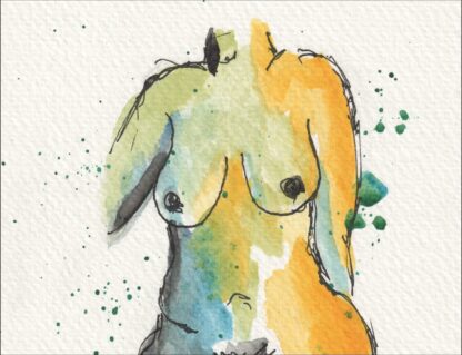 Original Watercolour Painting Of A Nude Female Figure Contemporary Feminine Art - Image 2