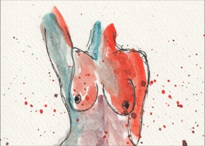 Original Watercolour Painting Nude Female Life Drawing Abstract Wall Art Signed - Image 2