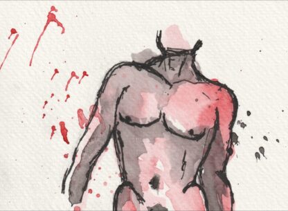 Original Signed Watercolour Painting Nude Male Life Drawing Direct From Artist - Image 2