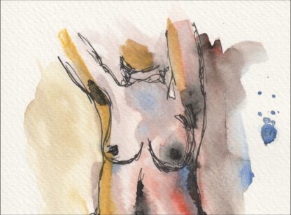 Original Watercolour Painting Nude Female Life Drawing Signed Abstract Wall Art - Image 2