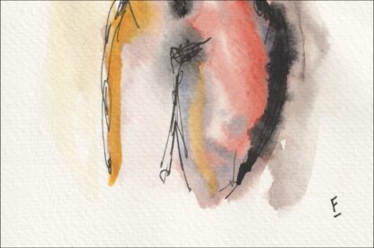 Original Watercolour Painting Nude Female Life Drawing Signed Abstract Wall Art - Image 3