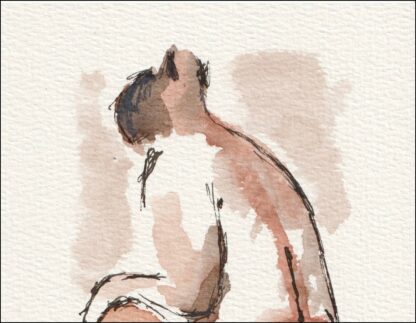 Original Watercolour And Ink Painting Female Nude Life Drawing Contemporary Art - Image 2
