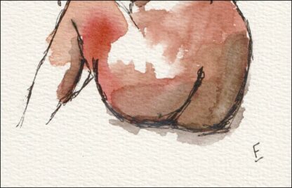 Original Watercolour And Ink Painting Female Nude Life Drawing Contemporary Art - Image 3