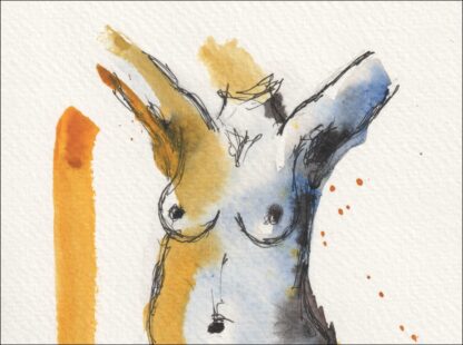 Original Watercolour Painting Of A Figurative Nude Female Signed Wall Art - Image 2
