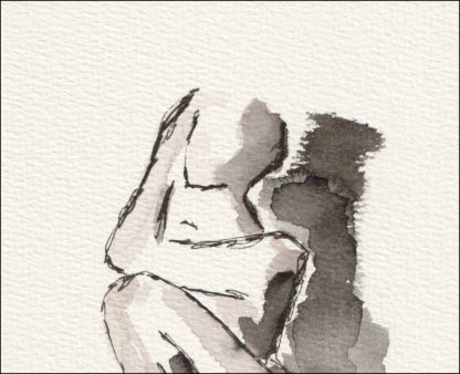 Original Watercolour And Ink Painting Nude Female Life Drawing Contemporary Art - Image 2