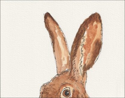 Original Watercolour And Ink Sketch Of A Hare On A4 300gsm Paper - Image 2