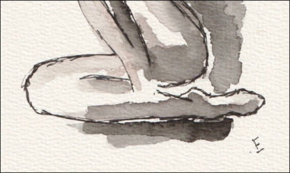 Original Watercolour And Ink Painting Nude Female Life Drawing Contemporary Art - Image 3