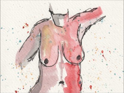 Figurative Nude Female Painting Original Watercolour Contemporary Life Drawing - Image 2