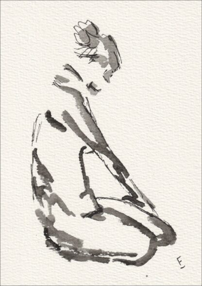 Original Watercolour And Ink Nude Painting Female Life Drawing Wall Art