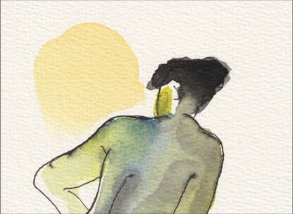 Original Wash And Ink Figurative Painting Of A Kneeling Female, Contemporary Art - Image 2
