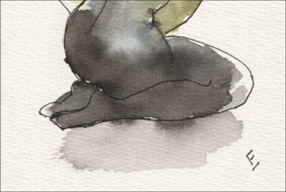 Original Wash And Ink Figurative Painting Of A Kneeling Female, Contemporary Art - Image 3