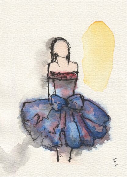 Original Wash And Ink Female Life Painting Sketch Contemporary Wall Art Abstract