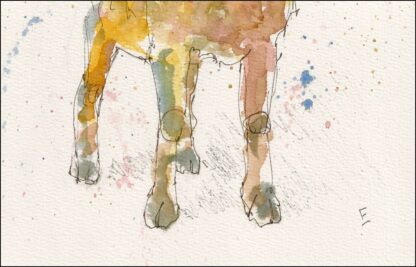 Original Signed Watercolour And Ink Sketch Of A Goat A4 Size Wall Art - Image 3