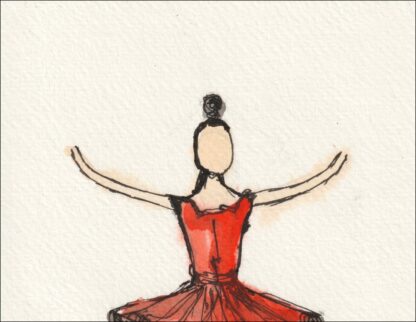 Original Watercolour Female Ballerina Life Painting Contemporary Wall Art - Image 2