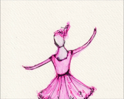 Original Ink Painting Female Ballerina Ballet Dancer Contemporary Wall Art - Image 2