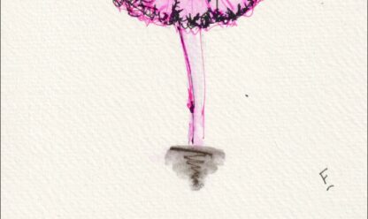 Original Ink Painting Female Ballerina Ballet Dancer Contemporary Wall Art - Image 3