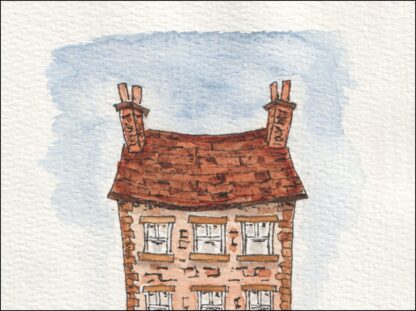 Original Watercolour And Ink House Sketch - Signed Artwork - Image 2