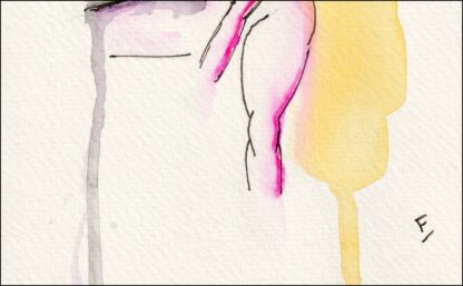 Original Abstract Nude Female Life Painting Contemporary Wall Art Ink Sketch - Image 3