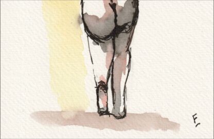 Original Abstract Nude Female Life Painting Contemporary Wall Art Ink Sketch - Image 3