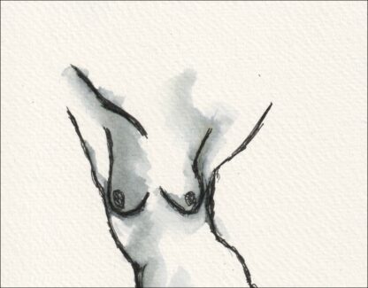 Original Abstract Nude Female Life Painting Contemporary Wall Art Ink Sketch - Image 2